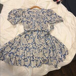 Ulla Johnson Kids Dress in Blue and Cream Floral